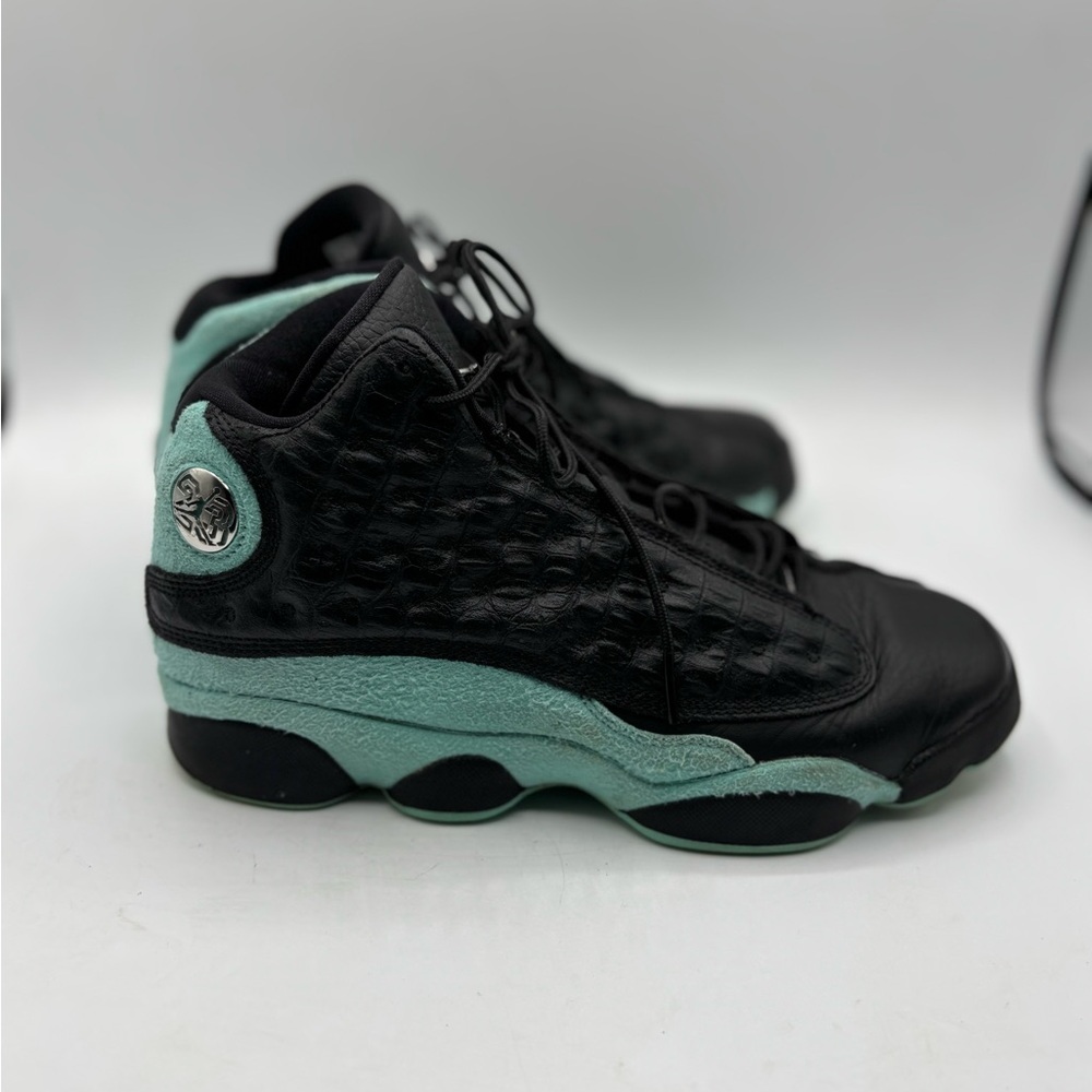 Jordan Kids Black and Teal Suede-Trim Basketball Sneakers